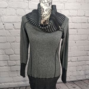 Cach'e Women's Long Sleeve Stretch Knit Zip Collar Cotton Sweater Size Small B17